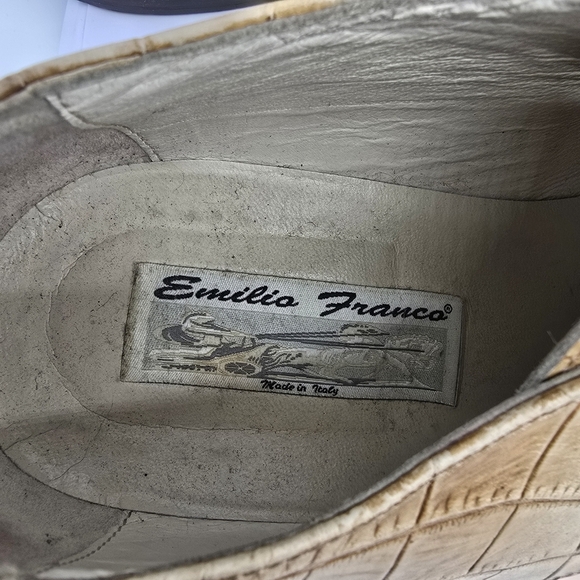 Emilio Franco Shoe Men's 12 Italian Calfskin Gator Print Exotic Oxfords - Picture 5 of 11